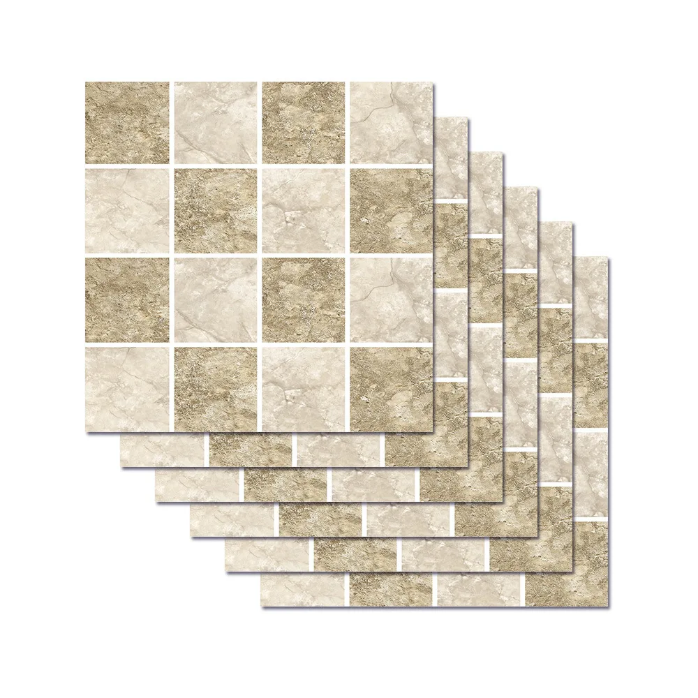 10pc 3D Mosaic Tiles. Kitchen and Bathroom Waterproof Self-adhesive DIY Removable Decorative PVC Wall Stickers