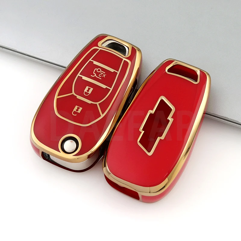 3 Buttons TPU Key Car Key Case for Chevrolet Cruze Spark Sonic Camaro Volt Bolt Trax Malibu Flip Full Cover Protector