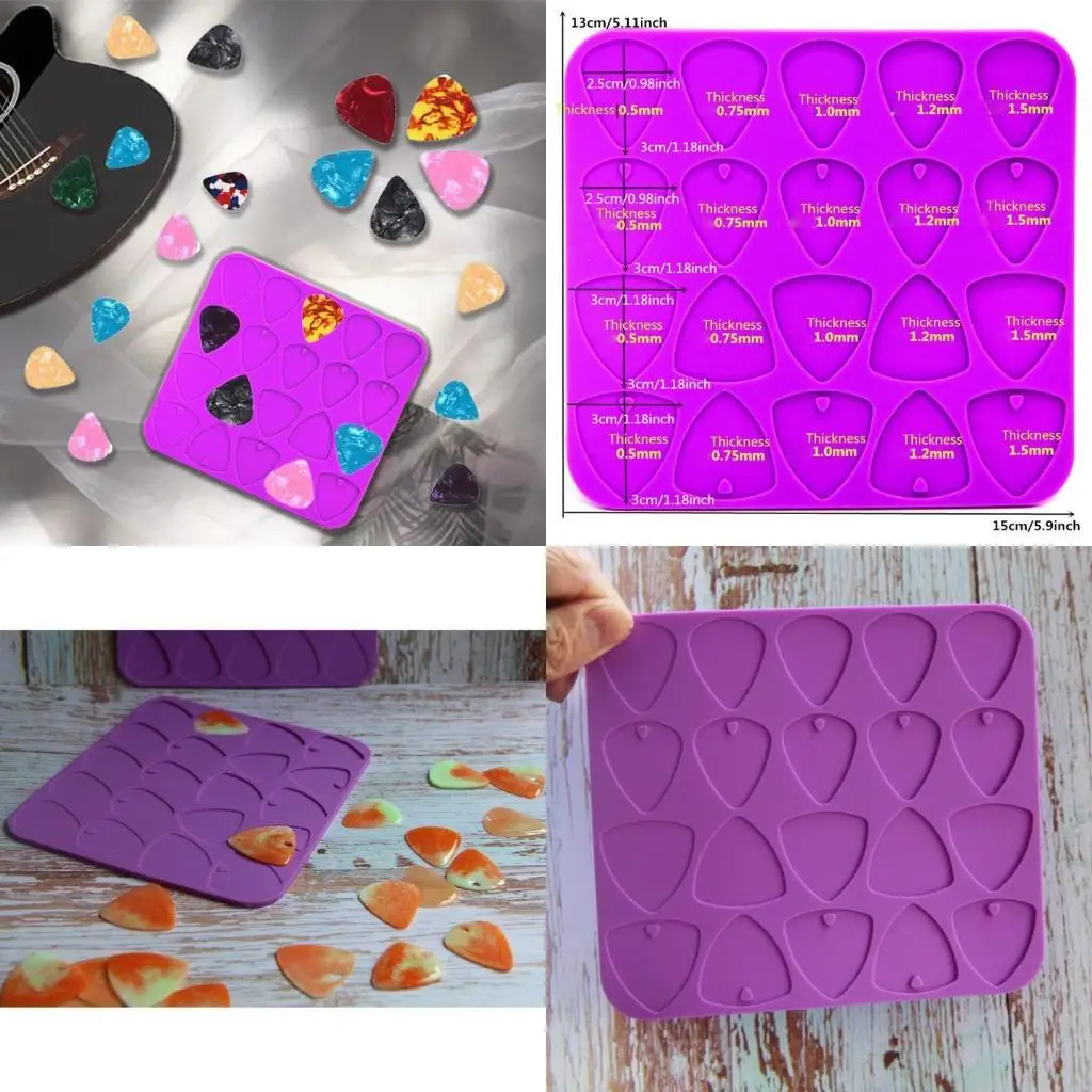 

Guitar Picks Box Resin Mold Silicone Plectrum Guitar Bass Pick Keychain Molds