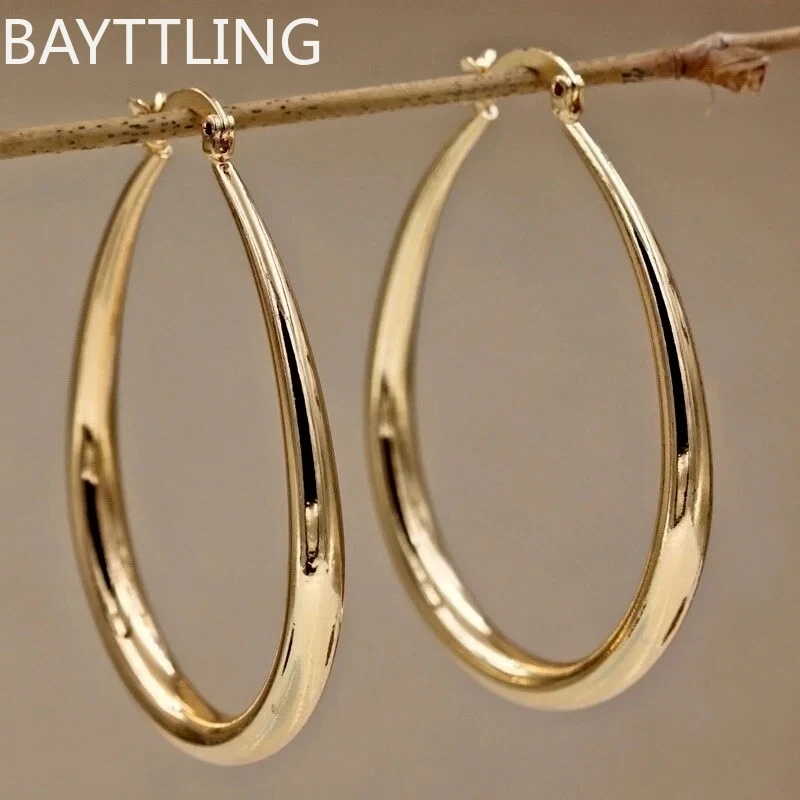925 Sterling Silver 18K Gold U Hoop Kolczyki dla kobiet Moda Urok Party Punk Prezent Biżuteria Akcesoria