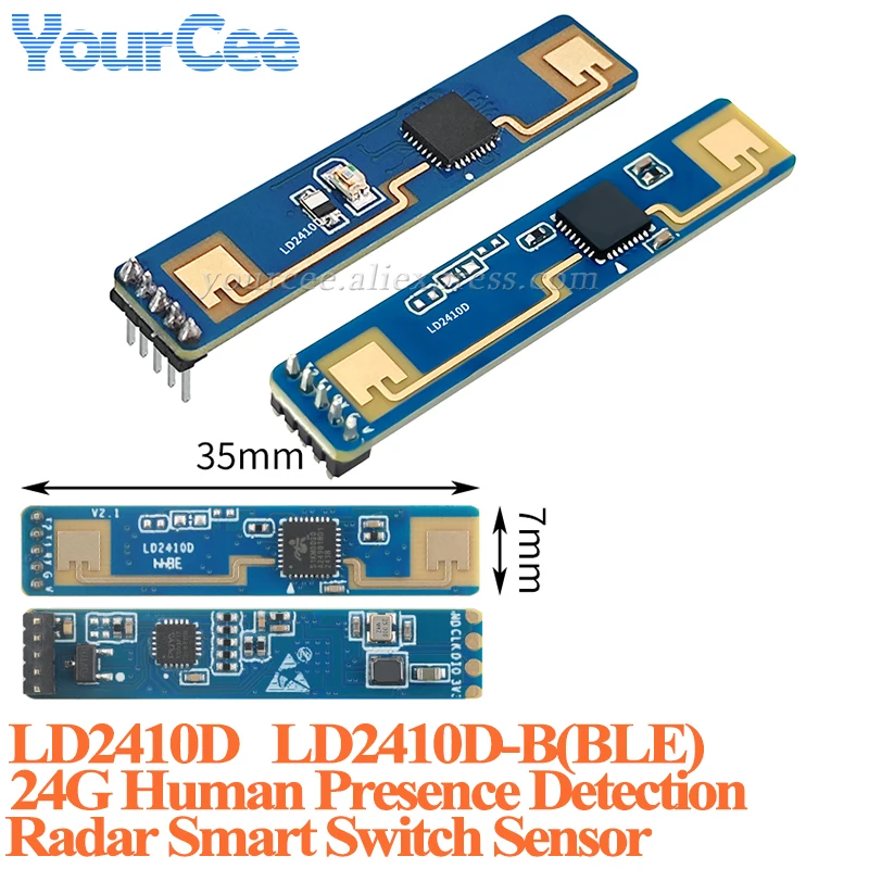 20pcs/1pc LD2410D 24G 24GHZ Human Body Presence Sensing Module LD2410D-B Millimeter Wave Radar Perception Switch Smart Sensor