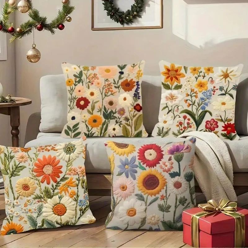 Floral-Pillow Covers: Bring Nature's Beauty to Your Home Sofa cushion cover home room decoration 2D flat printing
