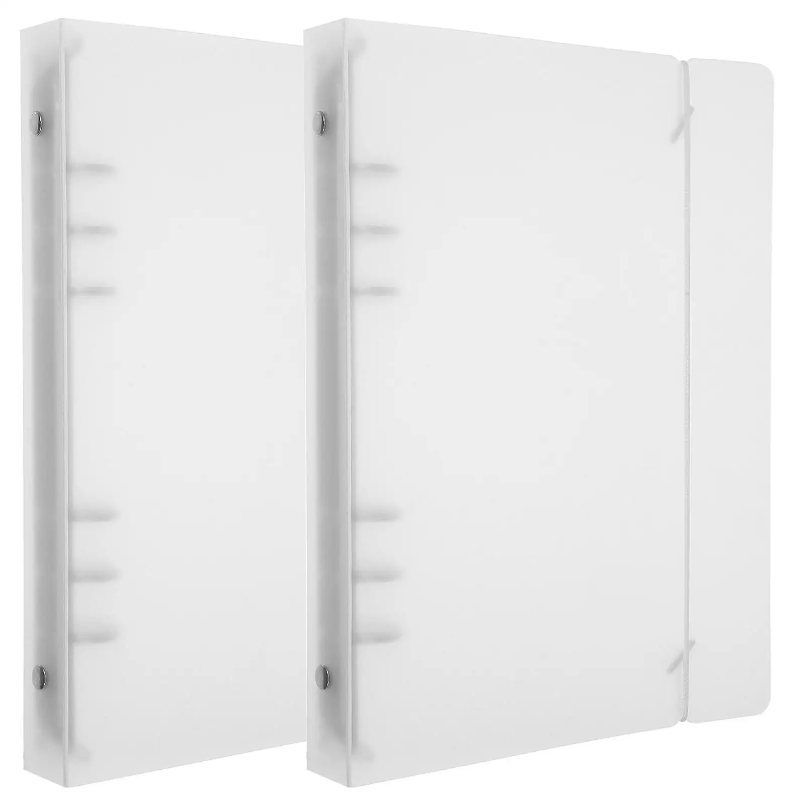 2Pcs A5 Binder Rose Transparent Cute Notebook Planner Folder Document Storage ganizer PP Metal Term Use