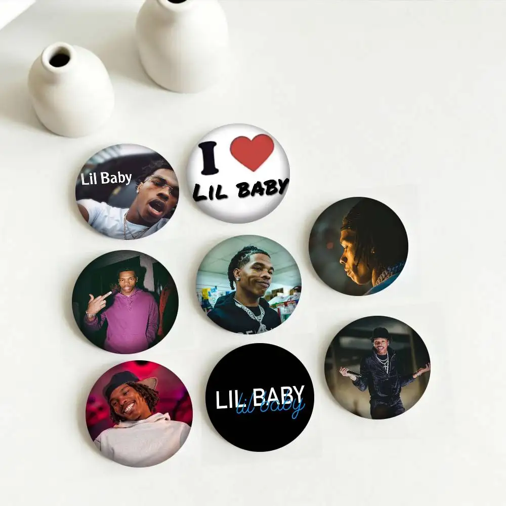 R-Rapper L-Lil Baby 25 32 44 58 75mm Badges Personalized Round Brooches Pins Accessory Gift