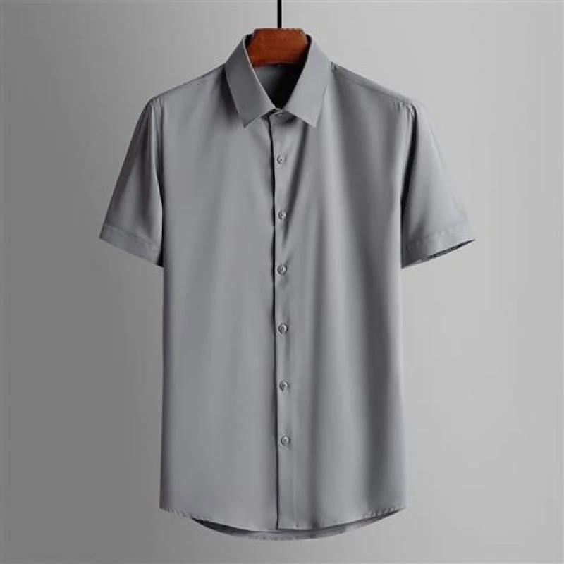 Casual Classic Formal Simplicity Temperament Handsome Capable Stylistic Senior Generous Men\'s Short Sleeved Shirt Summer 2024