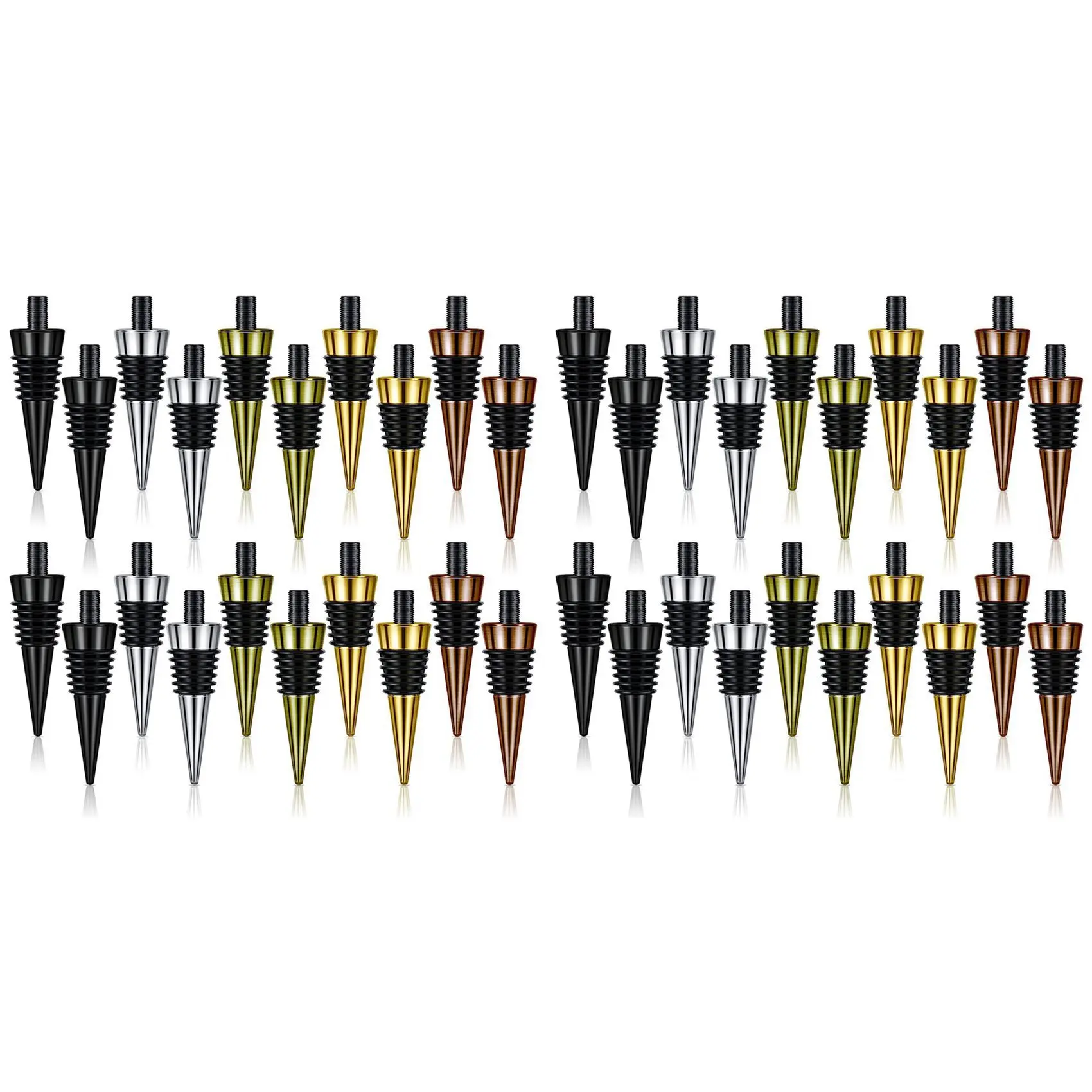

AB42-40Pieces Blank Bottle Stopper With Threaded Post Metal Wine Stopper Inserts Set Hardware For Wood Turning DIY Project