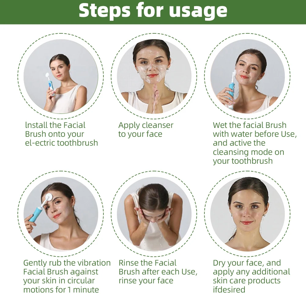 Spazzola elettrica per il viso testine di ricambio per spazzolino elettrico testina per massaggiatore detergente in Silicone strumento per la cura della pelle del viso pulito