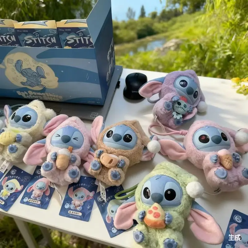 

100%Authentic Original Stitch Animals Party Series Blind Box Toys Cute Mysterious Box Flocking Fluffy Dolls Decor Gift