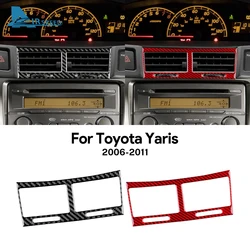 Real Soft Carbon Fiber Sticker For Toyota Yaris 2006 2007 2008 2009 2010 2011 LHD RHD Car Central Control Air Outlet Accessories