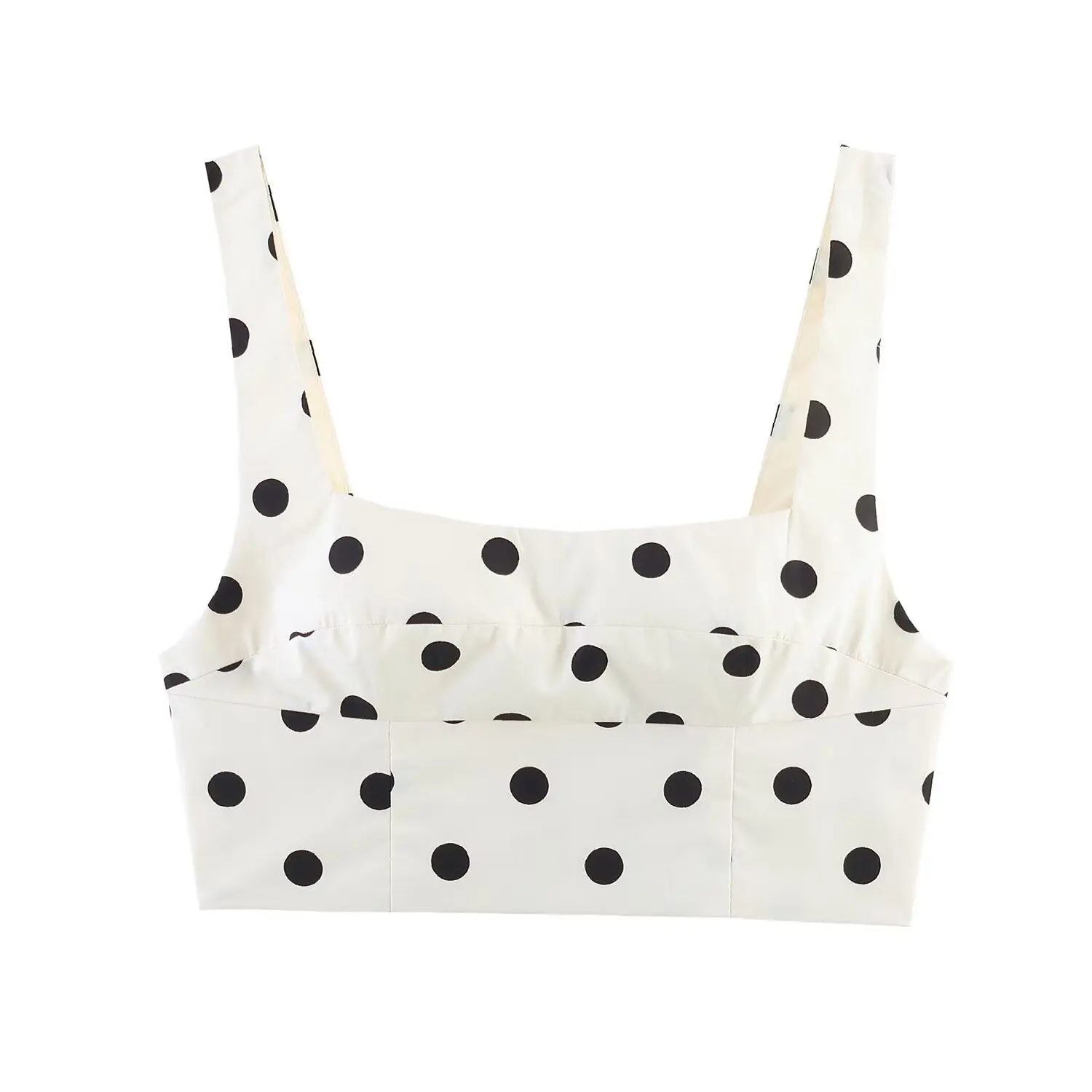 Withered 2026 European Spring New Fashion Style U-neck Tank Top+a-line Polka Dot Half Skirt For Women