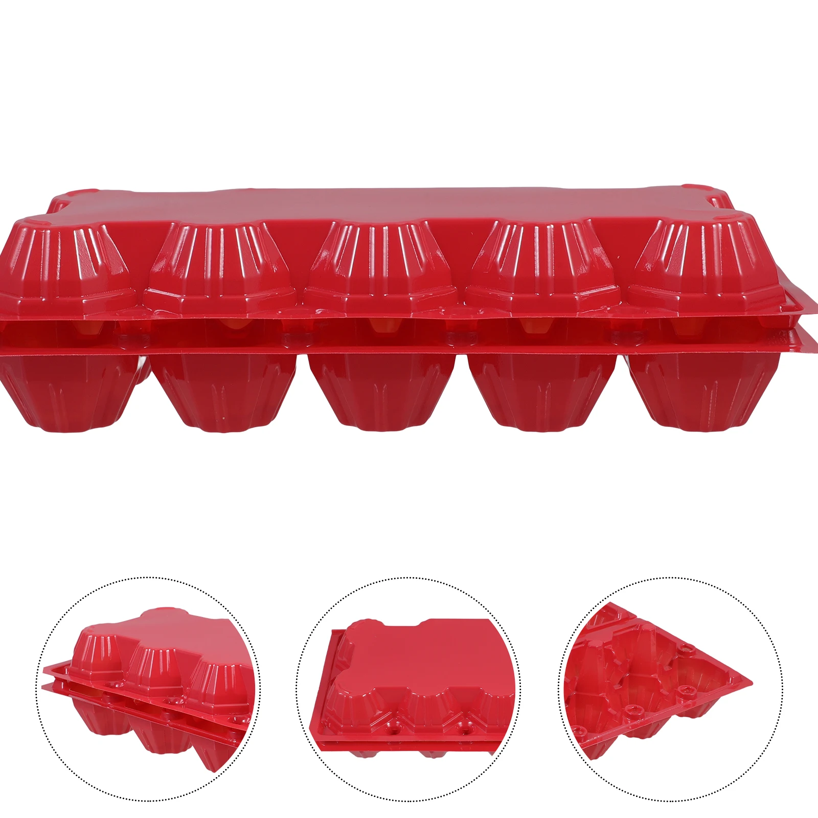 

10pcs Reusable Tray 10-Slot Egg Container Cover For Storage Transport Egg Packaging Box Organizer Bulk