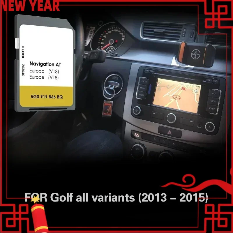 

AT V18 Suitable for VW Golf all variants (2013 - 2015) Gps Map Card Sat NAV 16GB Naving MIB1 SD GPS Card Europe Germany Spain