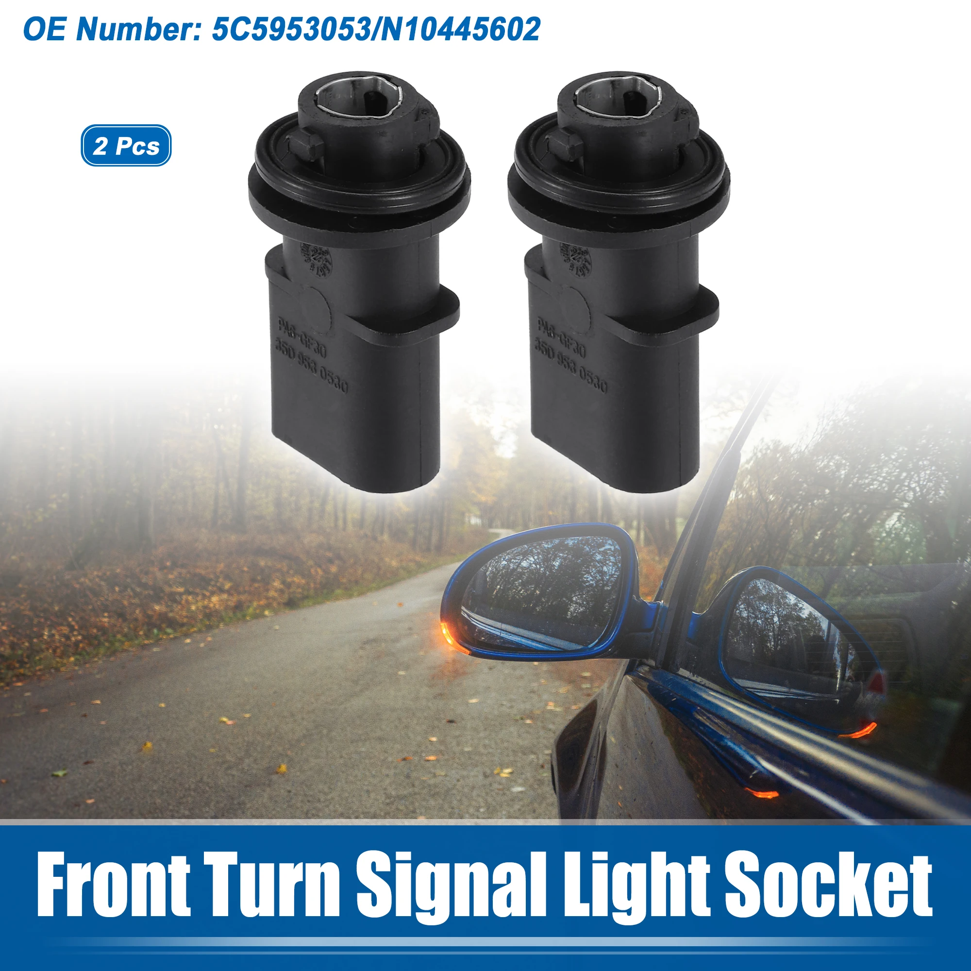 UXCELL 2pcs No.5C5953053 Turn Signal Light Socket for Volkswagen Phaeton 2004-2006 for Volkswagen Passat 2006-2010