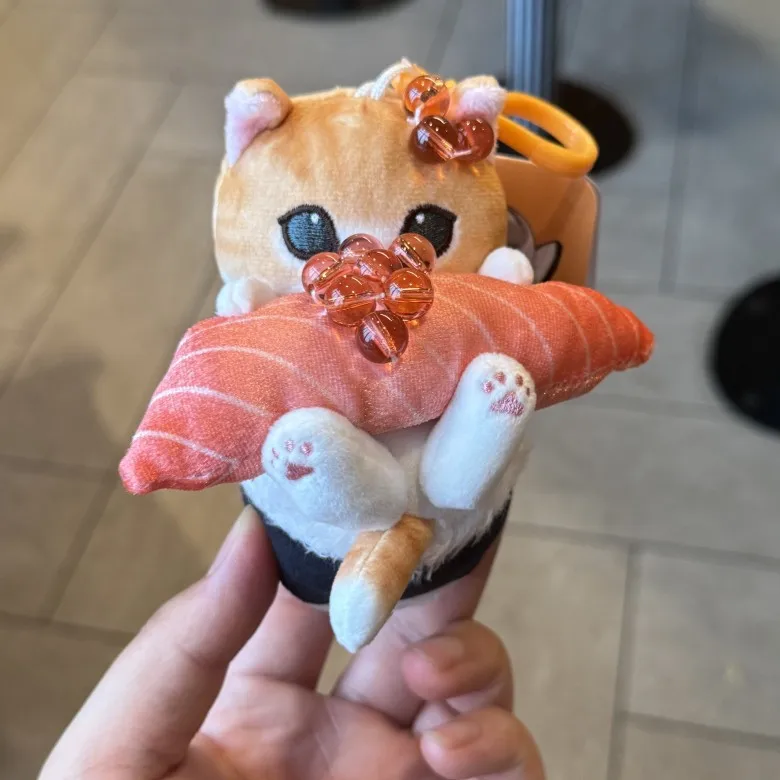 

Мультяшная плюшевая игрушка Мофусанд: Кот-сашими с морепродуктами, плюшевый брелок-кавиар, подвеска на цепочке, праздничные подарки для мальчиков и девочек