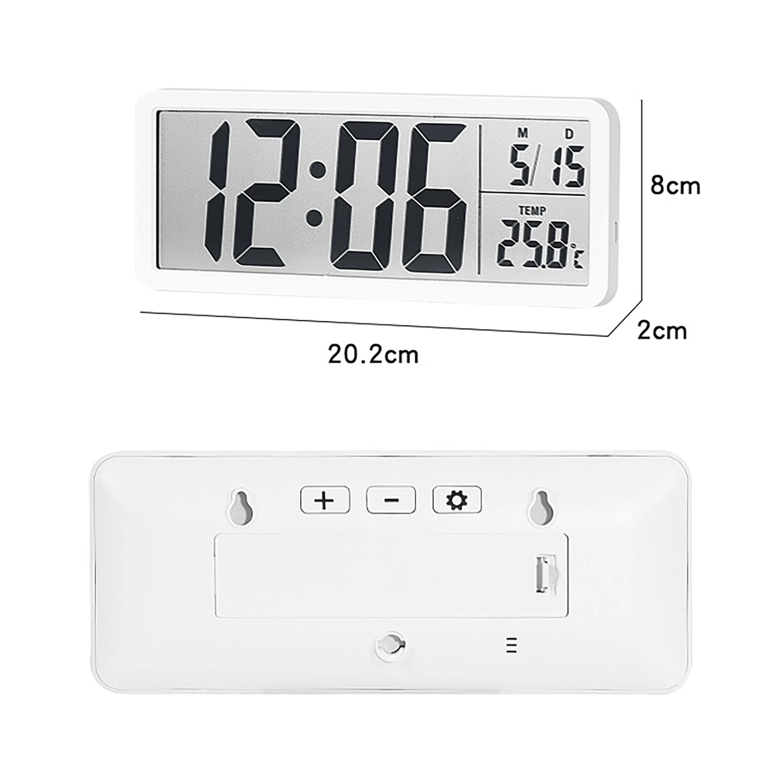 Digital Wall Clock Electronic Wall Mounted LCD Disply Clocks Multifunctional Temperature and Time Week Display Battery Powered gallery 4