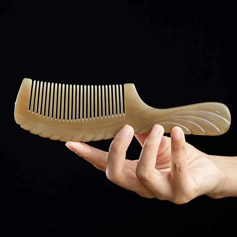 High Quality Horn Comb Horn Hand Made Polished Hair Natural Anti Static Massage Horn Comb For Salon Hairdressing Styling Tools
