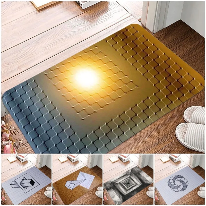 3D-Illusionsdruck, rutschfest, kleiner Teppich, wasserdicht, leicht zu reinigen, Bodenmatte für den Innen- und Außenbereich, langlebige Heimdekoration, modisch
