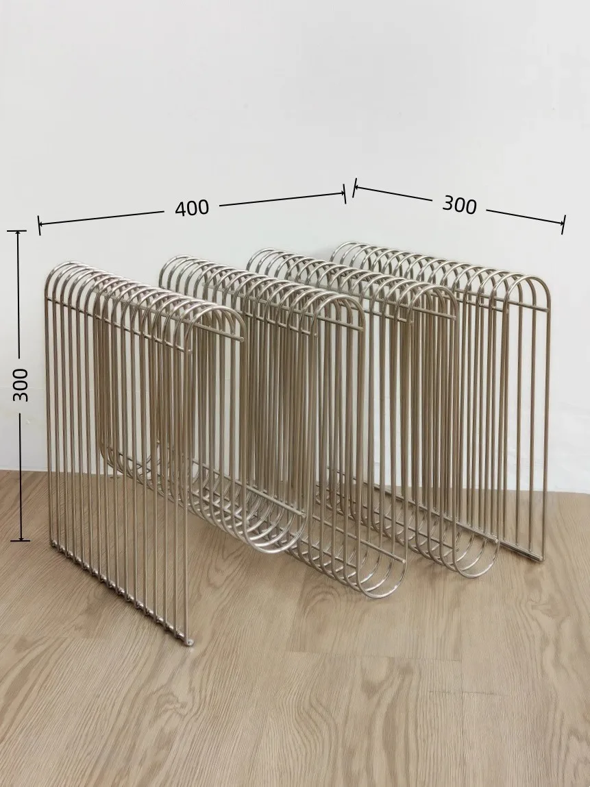 Stainless Steel Creativity Personality Storage Bookshelf European Style Living Room Household Use Desktop Decoration Bookshelf