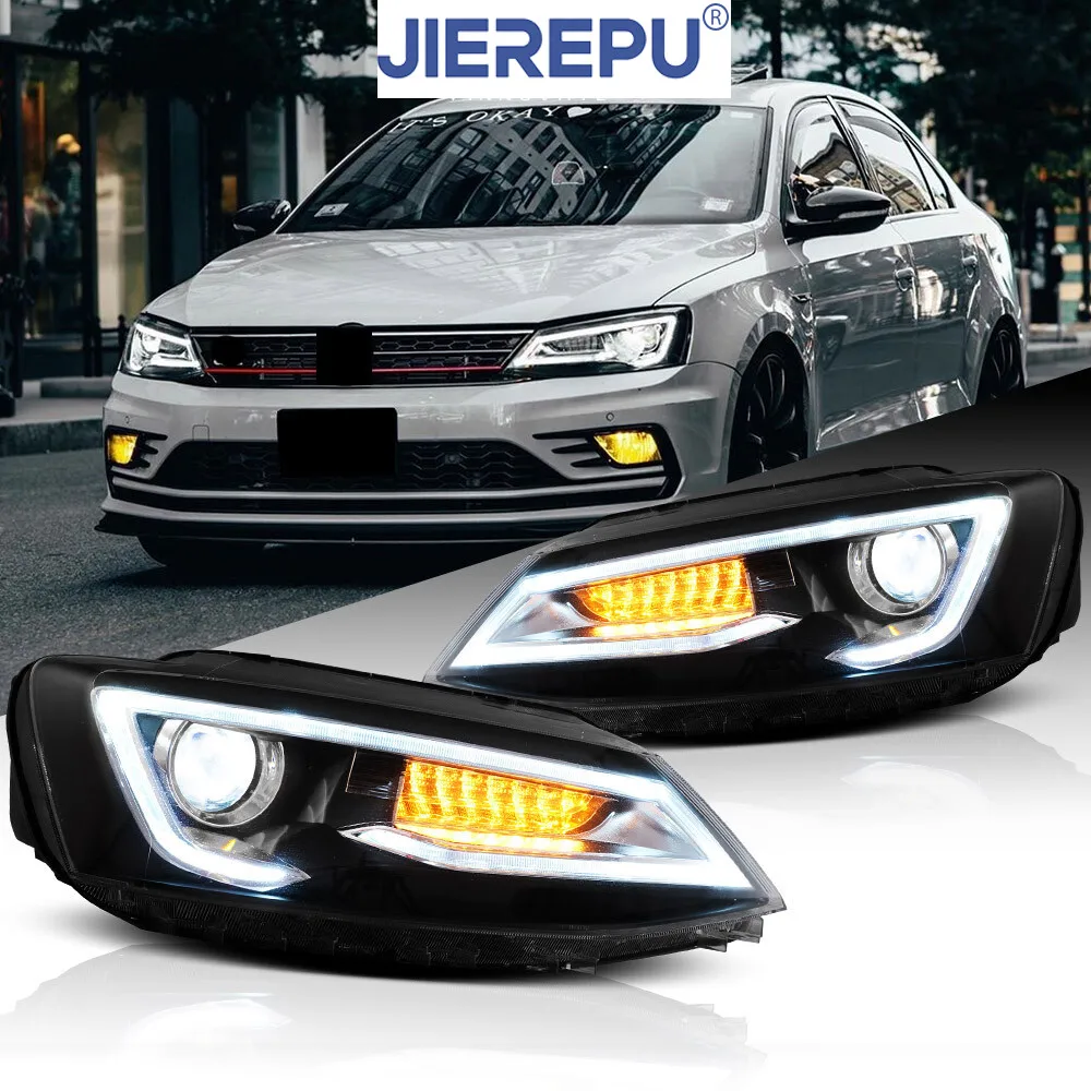 

1Pair Turn Signal LED Projector Headlights For 2011-2018 VW Jetta MK6 W/Sequential Assembly