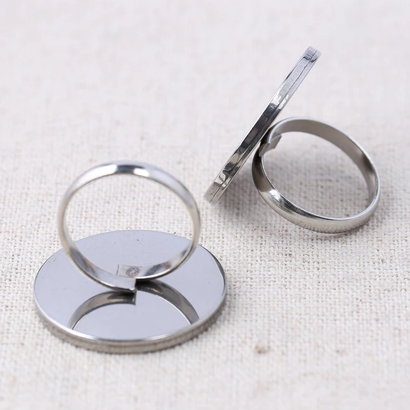 5pcs Adjustable Stainless Steel Fit 20mm 25mm Cabochon Ring Bezel Blanks Diy Base Settings For Jewelry Making Supplies