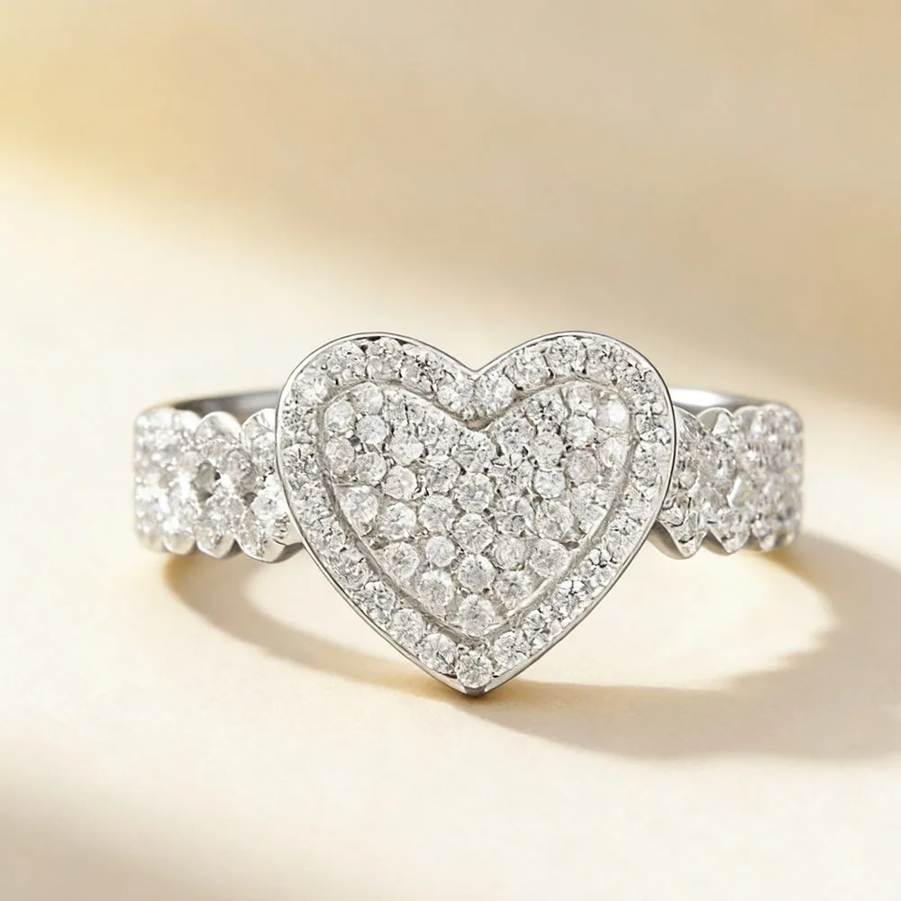 

Кольцо с муассанитом, сертифицированным GRA, в форме сердца, для мужчин и женщин, из настоящего серебра 925 пробы с золотым покрытием, в стиле хип-хоп, ювелирное украшение.