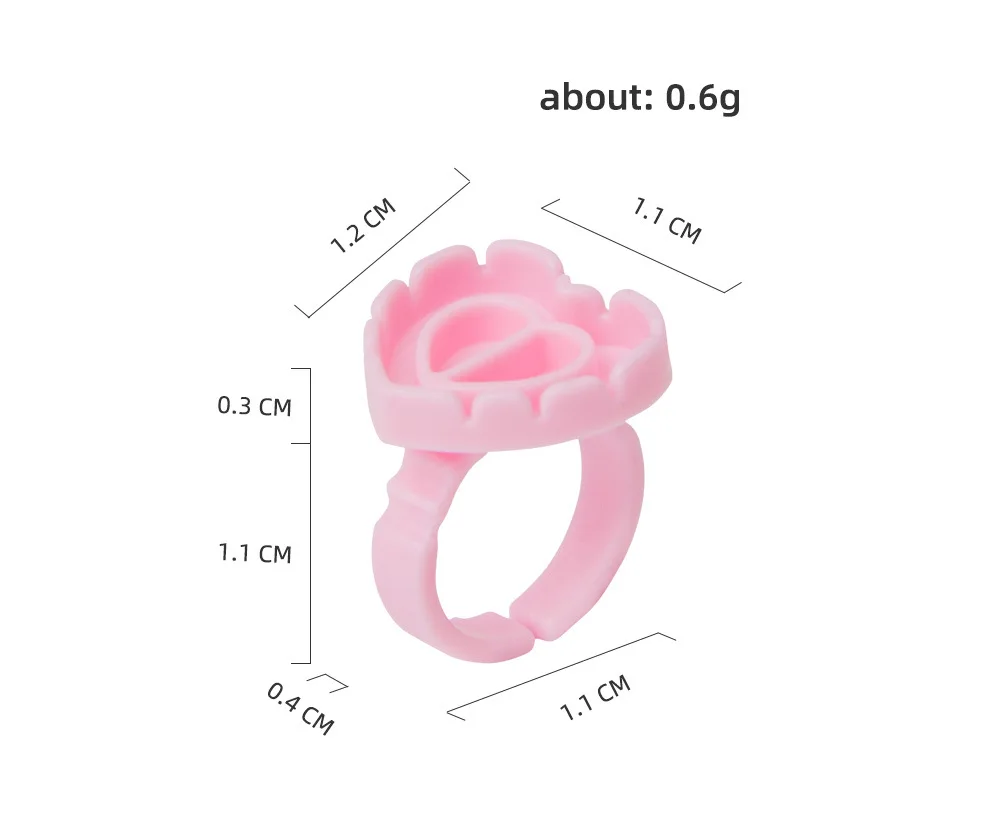 500 Pcs Disposable Eyelash Glue Ring Holder Cup Heart-shaped Plastic Tattoo Pigment Holder Pallet Eye Lash Extension Makeup Tool