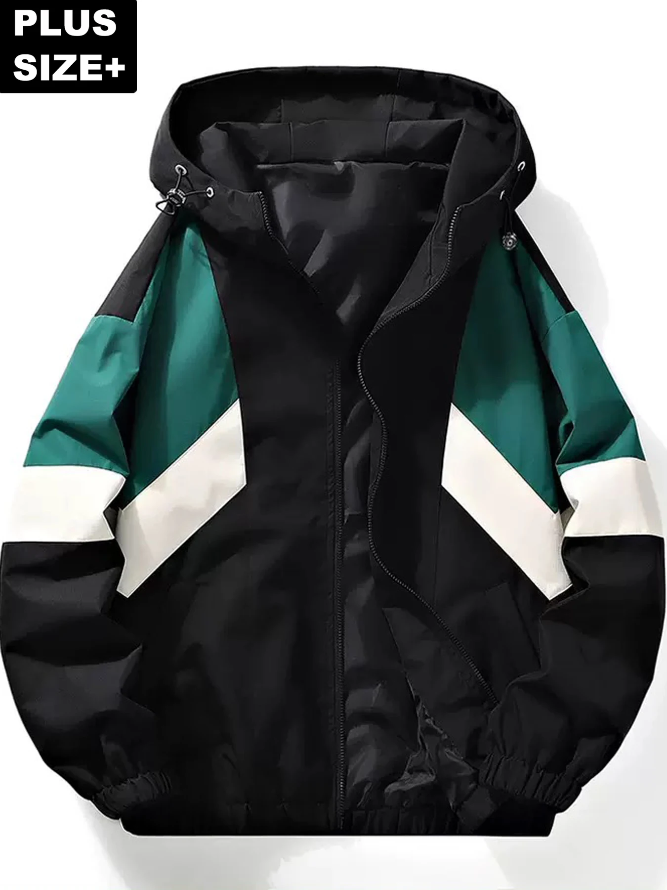 Autumn and Winter New Large Size Men's Trendy Versatile Jacket Hooded Color-Blocking Jacket Outdoor Sports Jacket