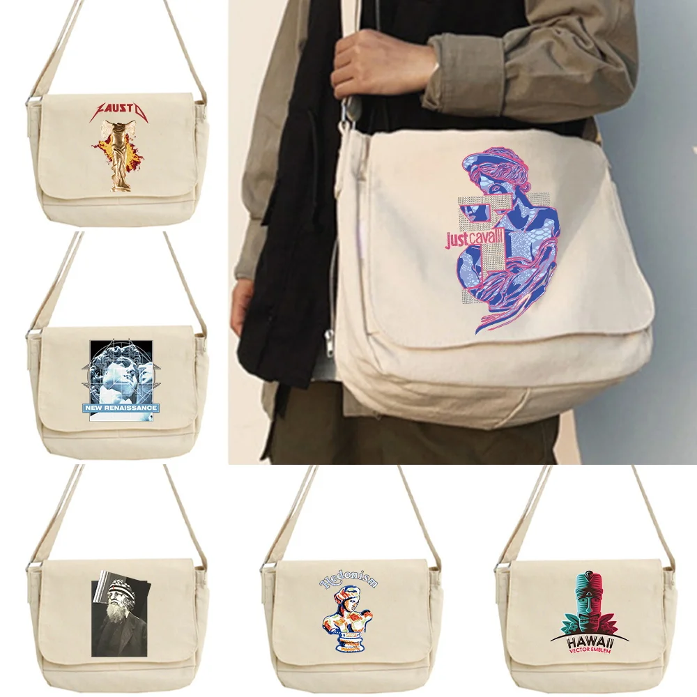 

Women's School Messenger Bags Women Shoulder Ladies Designer Handbag Sculpture Large Capacity Casual Canvas Shoulder Female Bags