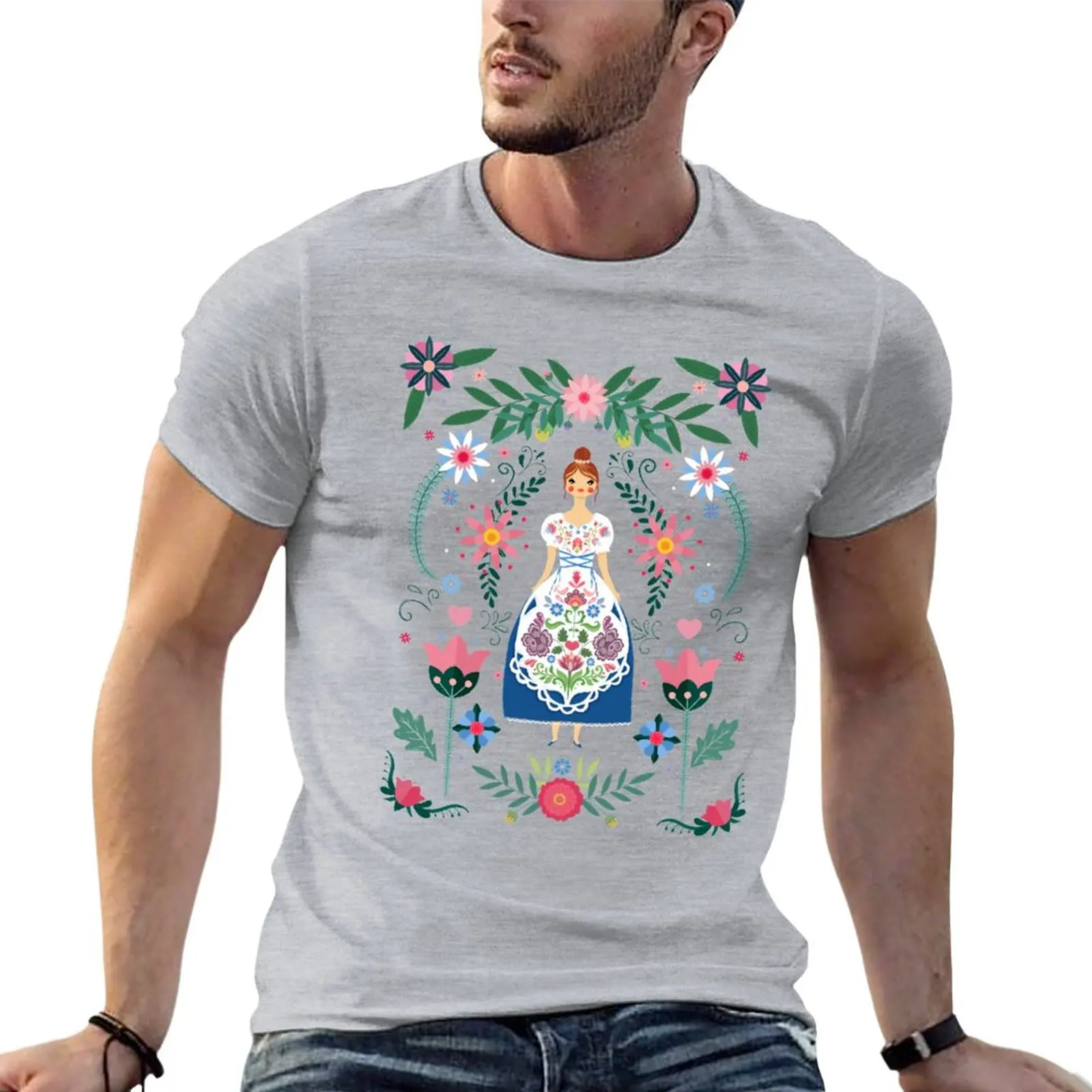 Fairy Tale Folk Art Garden T-Shirt sports fan t-shirts Aesthetic clothing anime korean fashion Men's t shirts