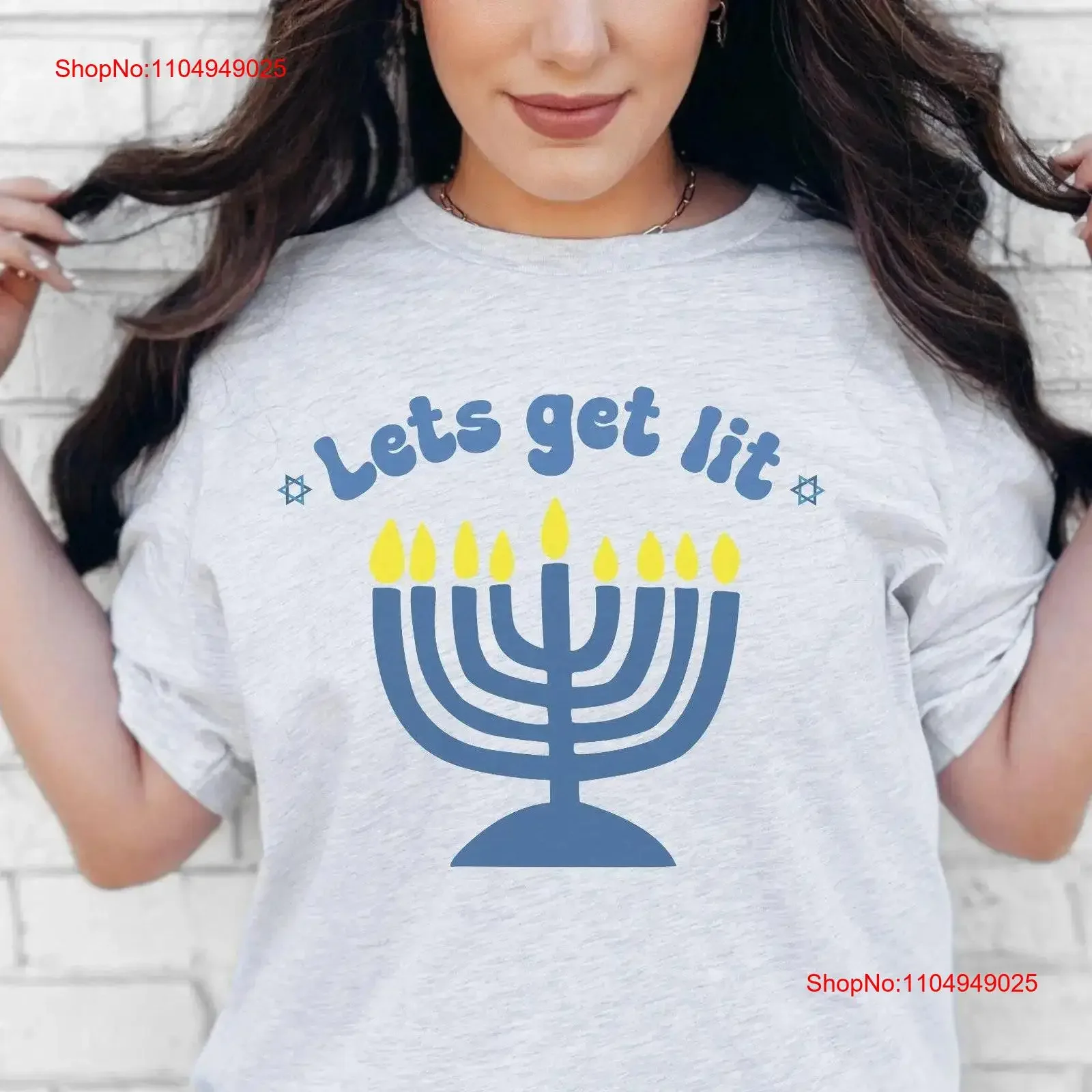 

Lets get Lit еврейская рубашка Love and Light Hanukkah T Menorah Chanukah винтажная стираная дышащая универсальная домашняя дизайнерская одежда