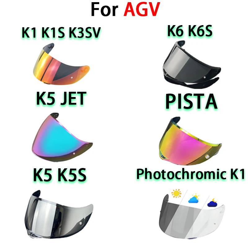 For AGV Visor Various models K1 K3SV K5 Pista K6 K6S K5 Jet Helmet High toughness High strength Sunshield Lens Shield Glasses