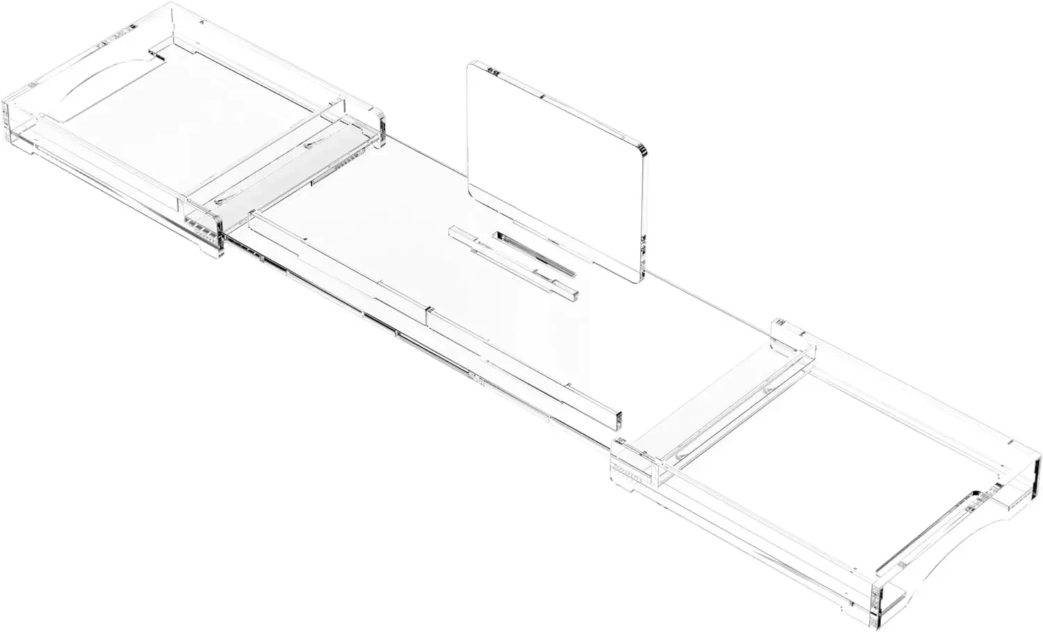 Acrylic Bathtub Tray, Expandable Bathtub Caddy, 1 or 2 Person Bath Tray, Luxury Bath Caddy Adjustable Bath Tub Table Caddy