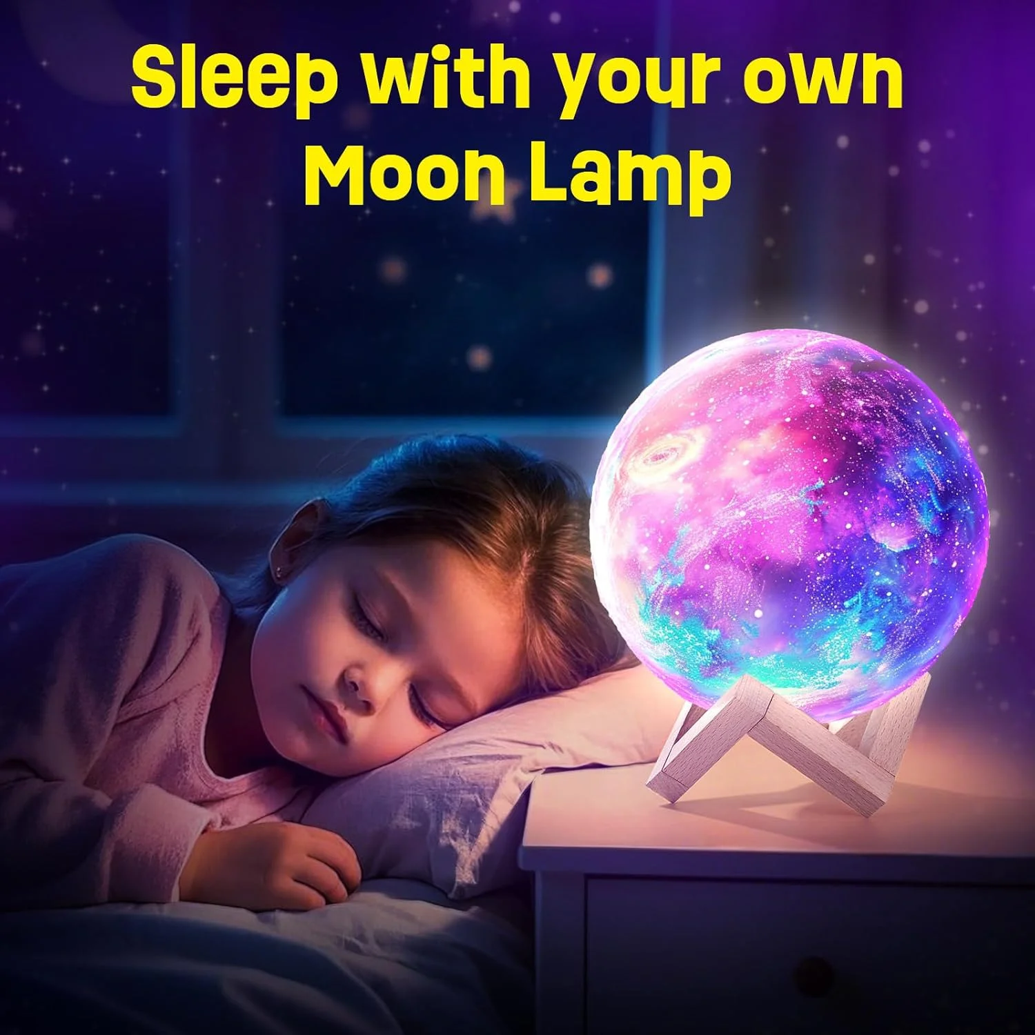 Paint Your Own Moon Lamp Kit, Cool Presents DIY 3D Space Moon Night Light, Art Supplies Arts and Crafts Kit for Kids Ages 8-12,