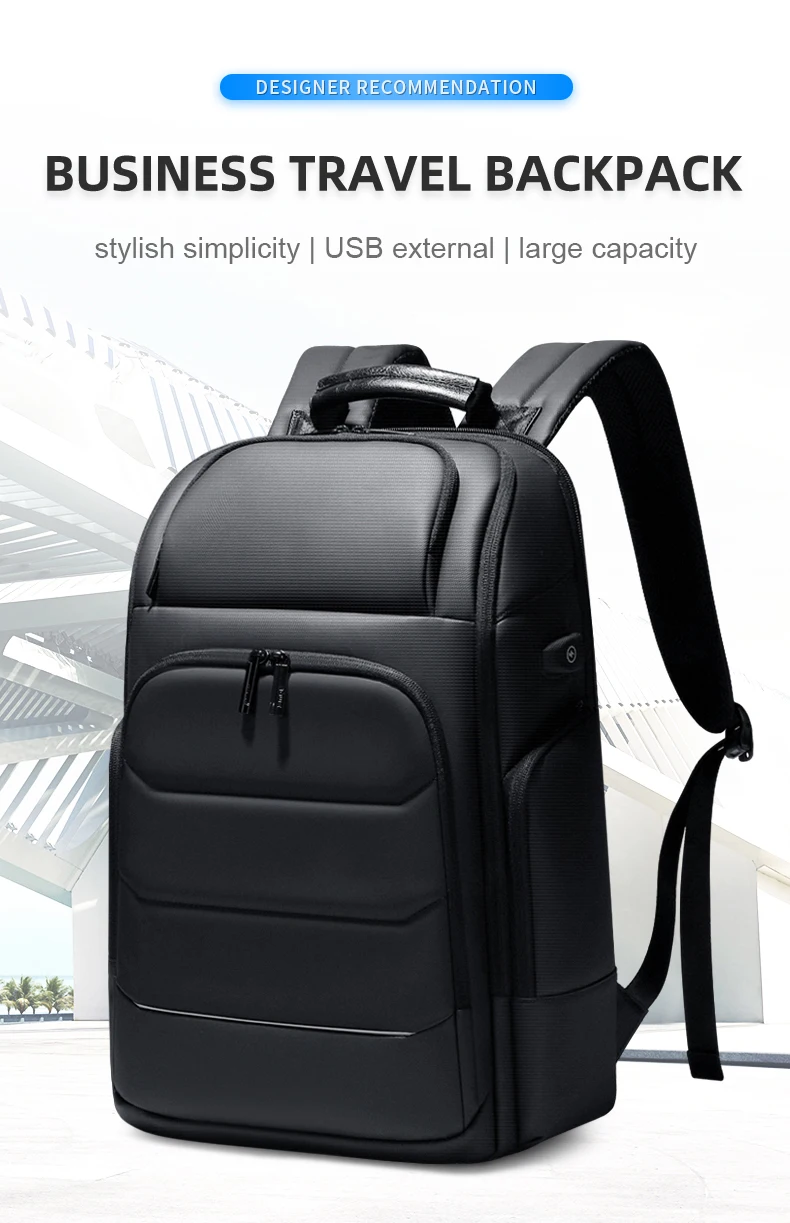 Fenruien Waterproof Backpacks USB Charging School Bag Anti-theft Men Backpack Fit 15.6 Inch Laptop Travel Backpack High Capacity