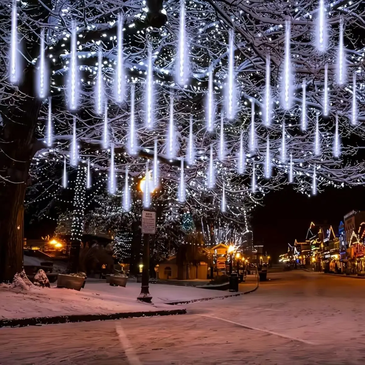 

1PC 8Tubes Meteor Shower Icicle Lights Waterproof Snow Falling Rain Icicle Xmas Light For Xmas Holiday Tree Wedding Party Decor
