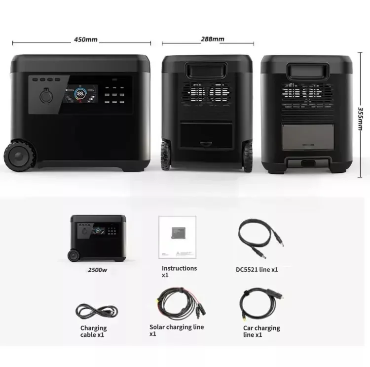 Solar Energy System Docking Lithium Battery Mobile Portable Generator 2500W 220v Usb Outdoor Lithium Ion Pure Sine Wave MPPT
