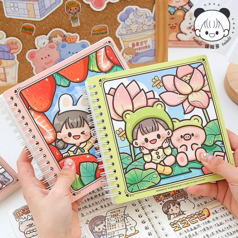 Kawaii Cute Bear Double Coil Wire Spiral Notebook Diary Agenda Memo Book Gift Girls School Office Stationery Handbook