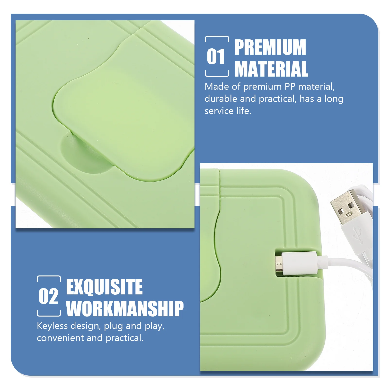 

Baby Wet Wipe Warmer Portable Lightweight Durable Tissue Heater Constant Temperature Baby Wet Tissue Warmer for Travel Home