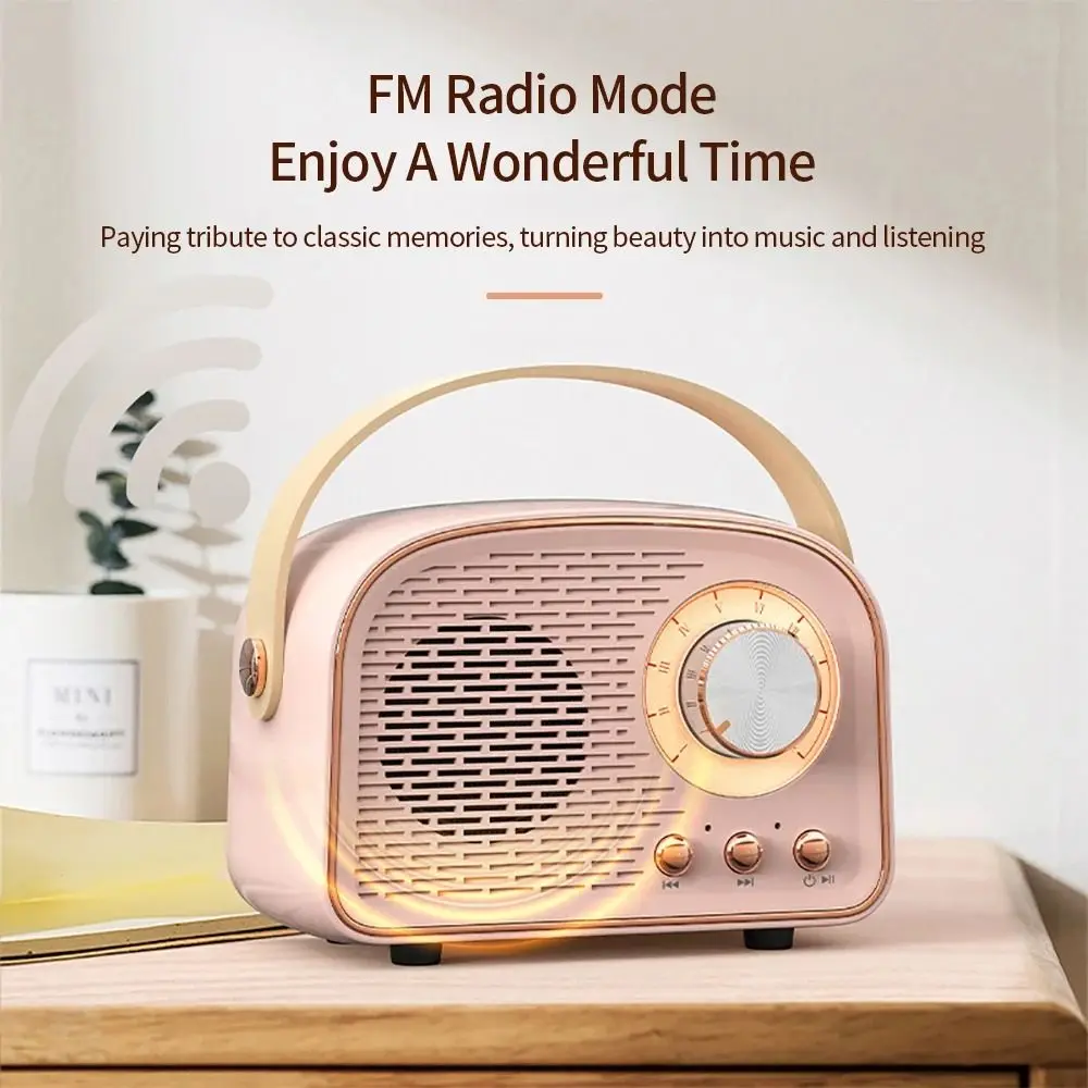 

Cute Karaoke Machine Retro Radio Retro Soundbar Hifi Sound Bluetooth Speaker Mini Wireless Mic Wireless Speaker MP3 Playe