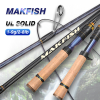 1.68m/1.8m/1.98m UL solid carbon fiber fishing rod Ultralight rod spinning rod baitcasting rod shrink rod Light fishing rod