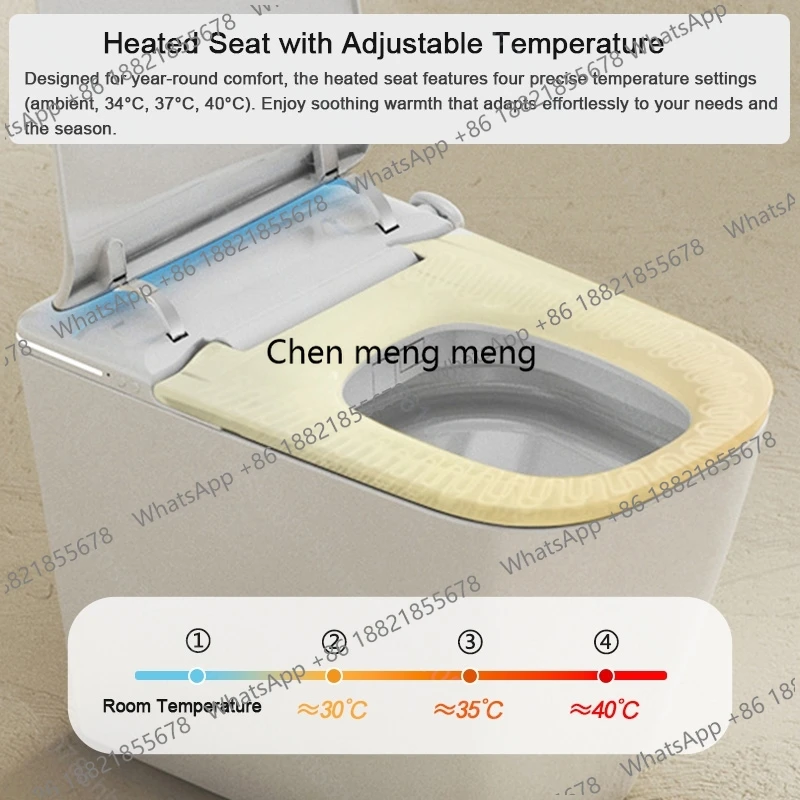 Toilettes intelligentes, Bidet Intelligent, sécheur d'air, siège chauffant, ouverture et fermeture automatique, veilleuse, toilettes intelligentes, bol allongé