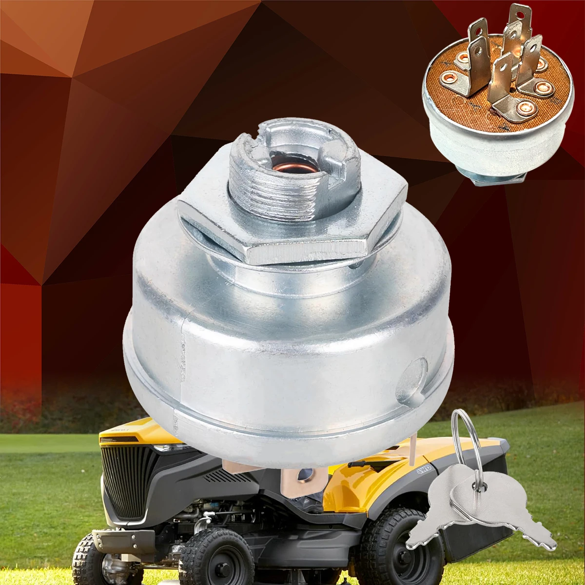 Ignition switch  for Exmark Lazer Z, Toro Z Master and Worldlawn mowers 103-0206, 104-2541, 109-4736, 88-9830, 5208003, 430-334