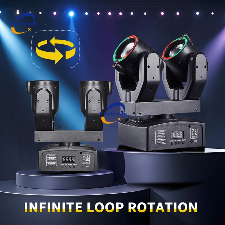 New Double Head Moving Head Beam Light With Aperture Remote Control DMX512 DJ Disco Bar Christmas Birthday Party Effect Light