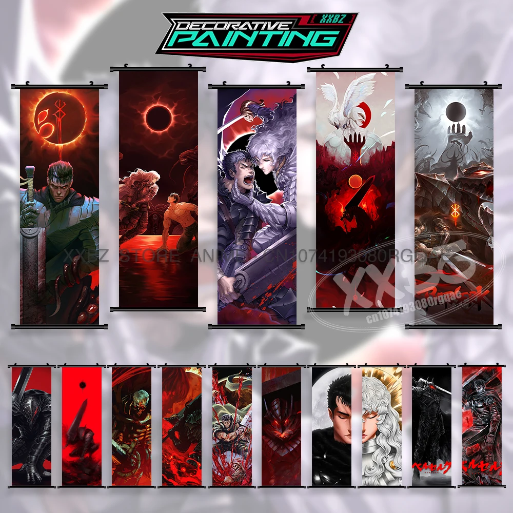 

Hot Blooded Anime Berserk Figures Griffith Home Decoration Canvas Scrolls PicturesPrint Wall Art Hanging Painting Bedside Poster