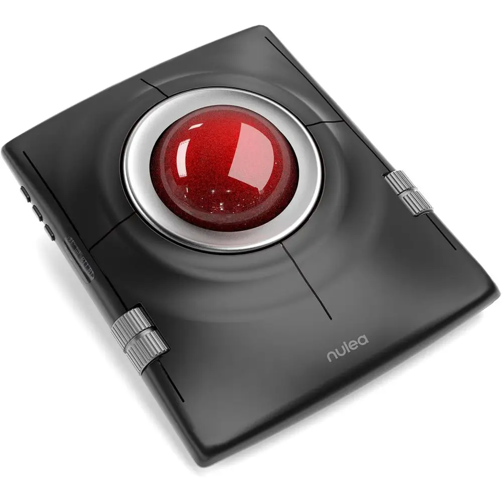 Ergonomic 55mm Trackball Mouse, 4-Level DPI, Rechargeable, Multi-Device Connectivity for PC & Laptop