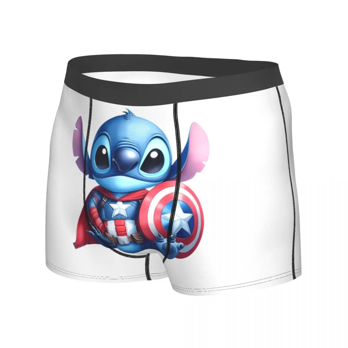 Stitch Boxershorts Marvel Pouch Underwear Quality Printed Shorts Briefs Comfortable Males Underpants Plus Size 2XL