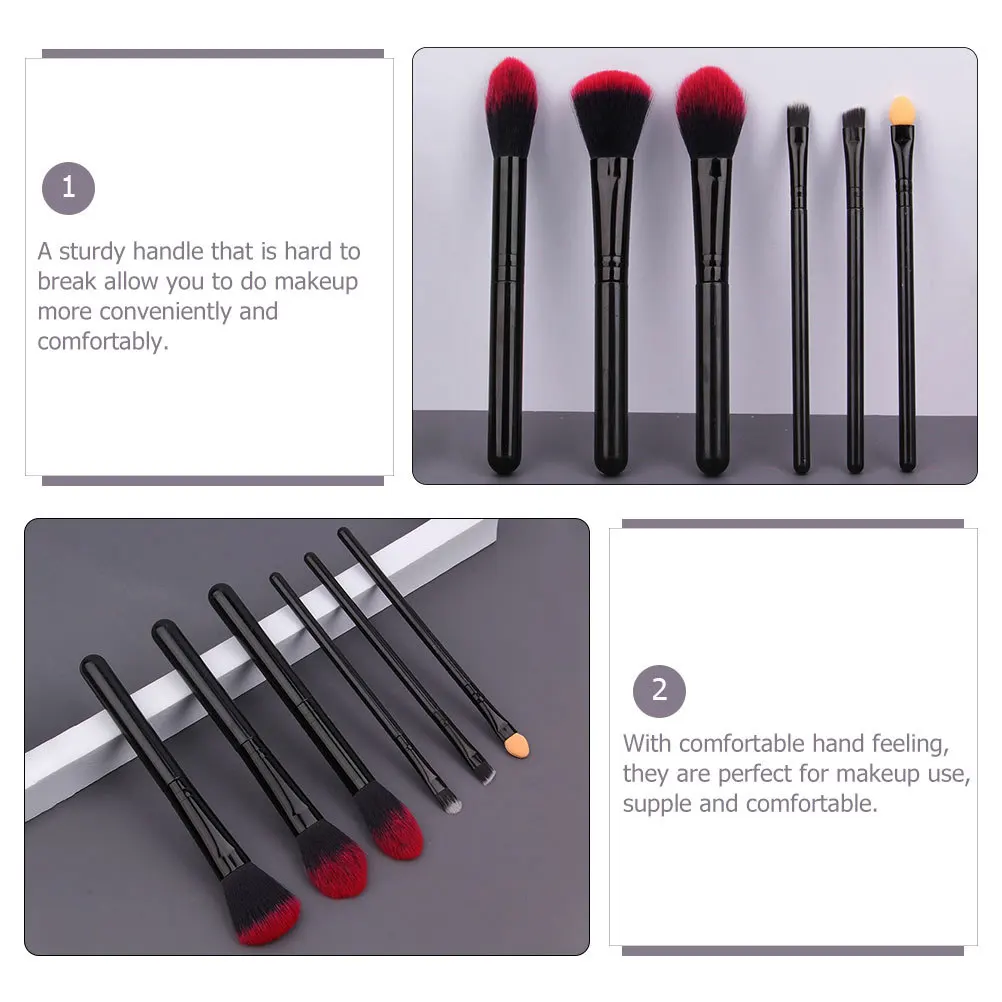 6-delige make-upborstelset Zachte haren voor foundation Concealer Poeder Blush Oogschaduw Dames Cosmetica Gezicht Schoonheidstools