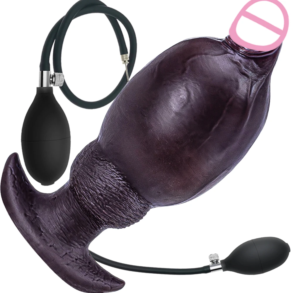 Inflatable Fake Dildo Silicone Suction Cup Pump Vaginal Dilator G Spot Stimulation Anal Penetration Female Masturbator Sex Toys