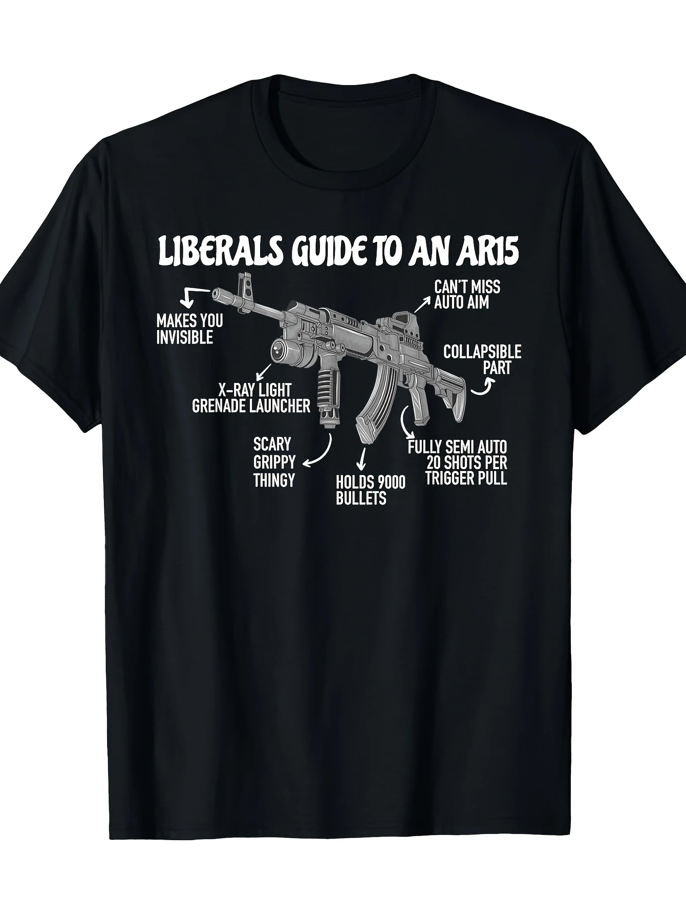 Liberals Guide To An AR15 Funny Anti Liberal Pro Gun AR15 2A T-Shirt