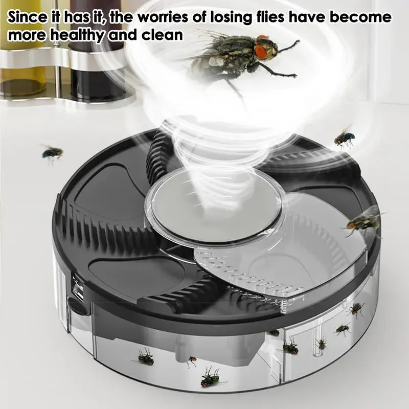 

Automatic Fly Catcher Electric Fly Trap Catcher Device Indoor Rechargeable Rotating Repel Tool Household Flying Control For Gnat